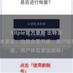 Bitpie官方更新 比特派钱包最新版本更新：功能全面升级，用户体验更加顺畅！