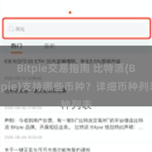 Bitpie交易指南 比特派(Bitpie)支持哪些币种？详细币种列表