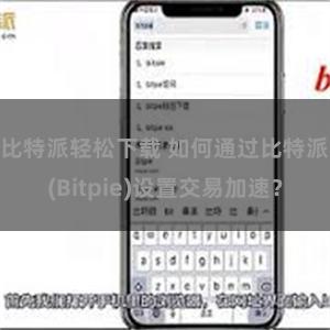 比特派轻松下载 如何通过比特派(Bitpie)设置交易加速？